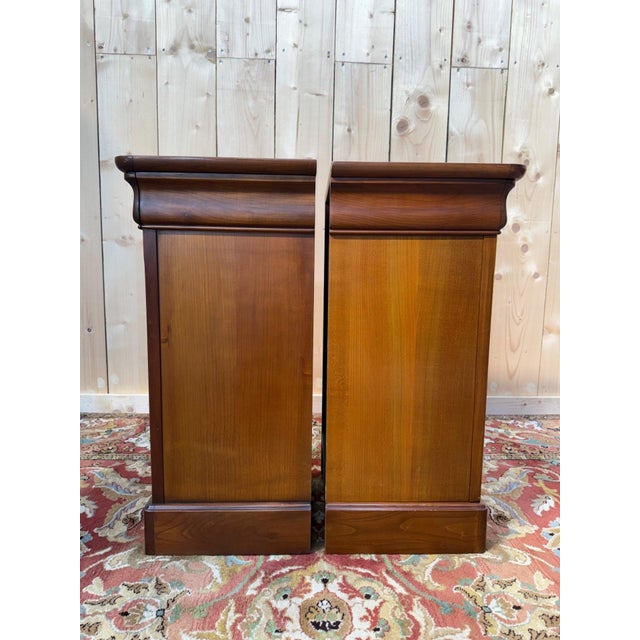 20th Century Louis Philippe Wood Bedside Tables, Set of 2 For Sale - Image 4 of 7