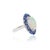 Gemstone 18k Gold Vintage 10.96 Carat Cocktail Ring Size 5 - Fire Opal & Royal Blue Sapphires For Sale - Image 7 of 18