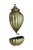 This vintage brass wall lavabo set features a dramatic, hand-hammered melon-lobed fluting that creates a textured, golden-...
