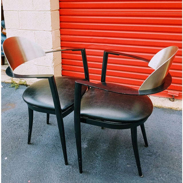 Elevate Your Space With This Stunning Pair of Elite Modern Jagger Armchairs, Where Architectural Innovation Meets Premium Comfort 1980s For Sale In Raleigh - Image 6 of 12