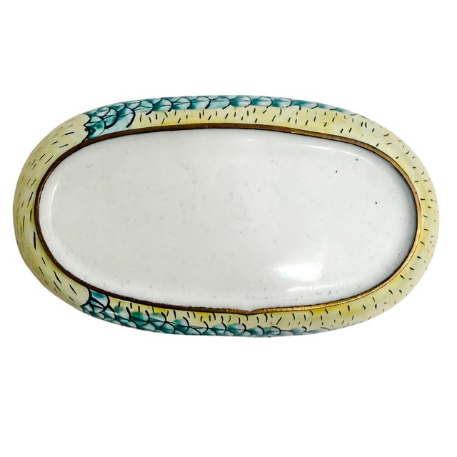 Vintage Chinese Mandarin Duck Cloisonné Enamel Covered Trinket Box For Sale - Image 9 of 10