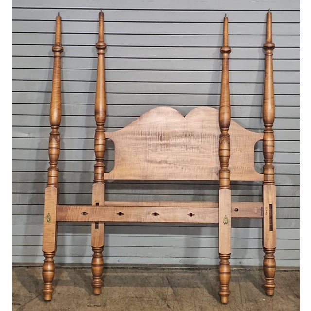 Store Item: Tiger Maple Four Poster, Canopy Single Bed Benchmade Leonard's of Massachusetts Description: Benchmade in...