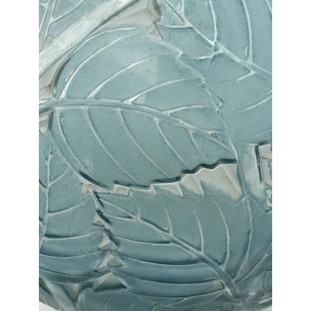 René Lalique Art Deco "Milan" Frosted Blue Patinated Glass Vase, 1929 For Sale - Image 12 of 14