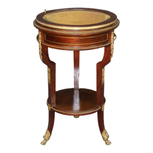 Fine Circular French Mahogany Bronze Mounted Louis XV Style Vitrine Table