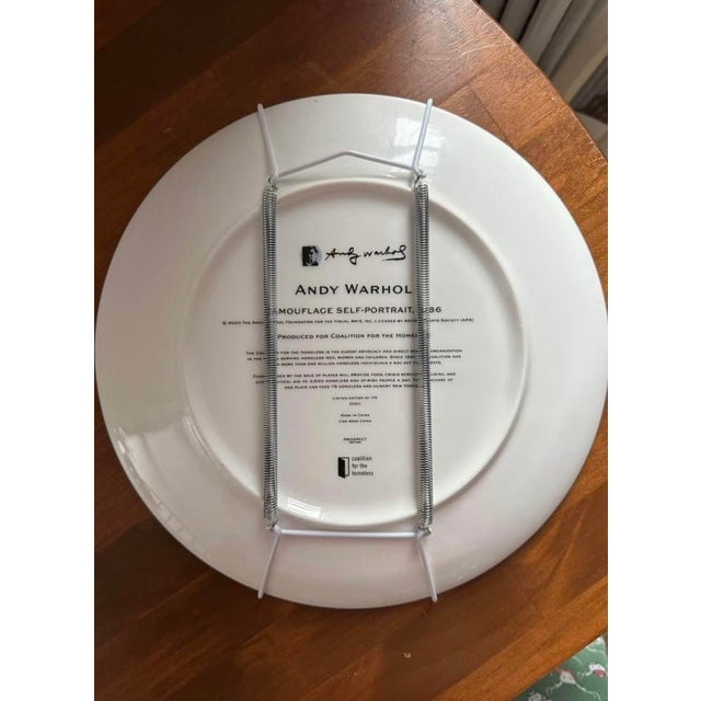 Vintage Andy Warhol Camouflage Self-Portrait Plate Camouflage Self-Portrait, 1986 Plate, 2020 Dishwasher and Microwave...