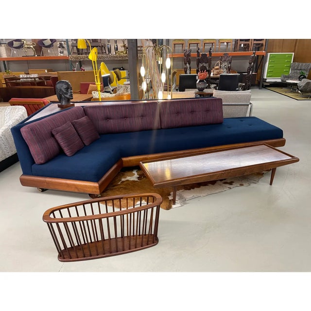 Giant Mid-Century Modern Arthur Umanoff spindle walnut magazine rack. This handsome magazine rack by Arthur Umanoff is the...