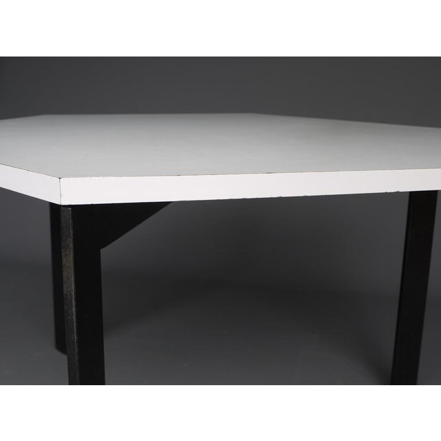 Black Hexagonal Dining Table attributed to Wim Den Boon, 1960s For Sale - Image 8 of 18