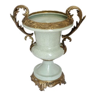 Urn Vase Celadon Green For Sale