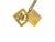 #88 Vintage Gold Tone Square Pendant and Chain With Flower For Sale In New York - Image 6 of 7
