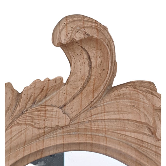 Ornate Wooden Carved Whimsical Wall Mirror For Sale - Image 4 of 8