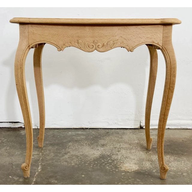Vintage French Louis XV Style Bleached Wood Table For Sale - Image 9 of 11