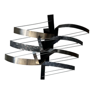 1993 Curtis Jere Abstract Mixed-Metal Wall Sculpture
