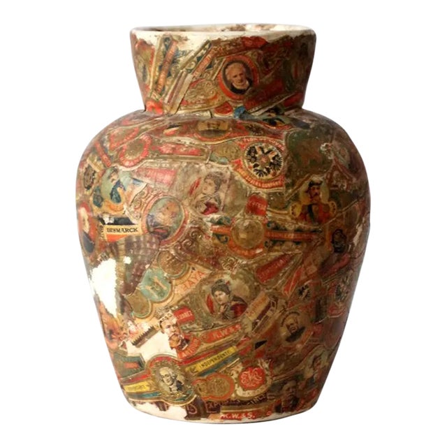 Vintage Cigar Band Vase For Sale