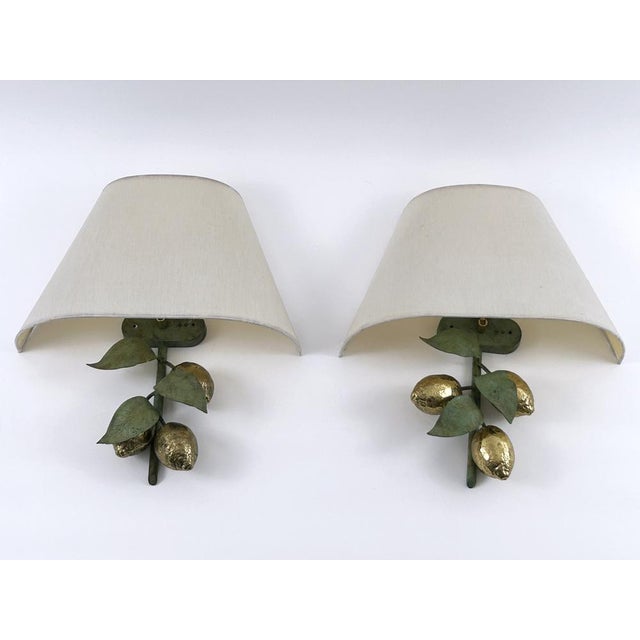 Large Mid-Century Brass Lemon Sconces by Hans Möller, 1970s, Set of 2 For Sale - Image 4 of 18