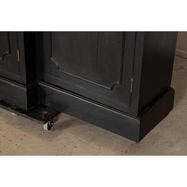 19th Century English Monumental Ebonised Mahogany Bookcase For Sale - Image 13 of 18