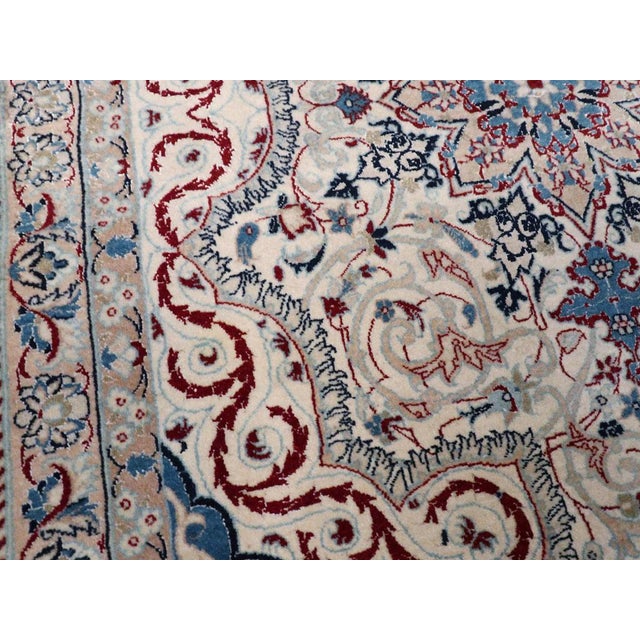 Rustic Galerie Shabab Collection Mid-20th Century Persian Nain Throw Rug For Sale - Image 3 of 7