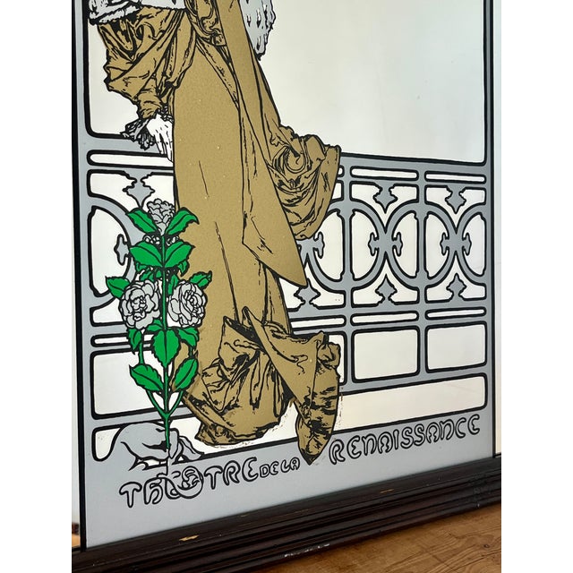 Vintage Art Nouveau Style Mirror with Sarah Bernhardt Motif, 1970s For Sale - Image 13 of 14