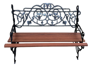 Antique Victorian Blacksmith-Made Cast Iron Garden Bench