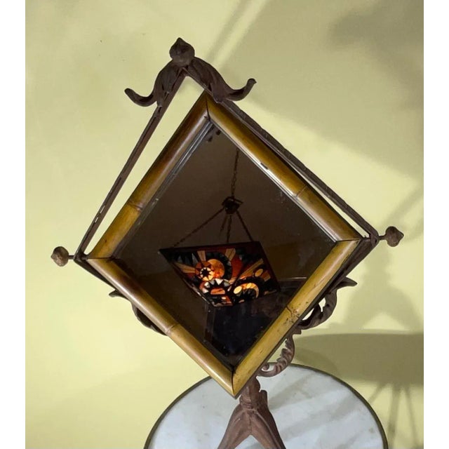 Boho Chic Bamboo Vanity Mirror With Stand For Sale - Image 3 of 12