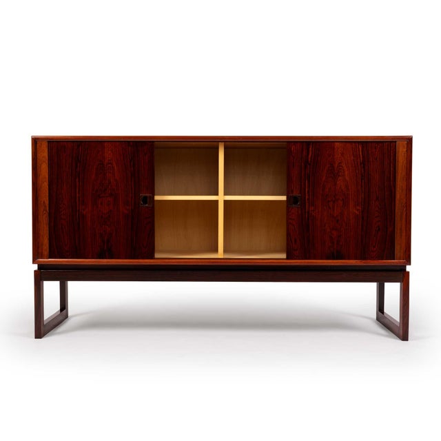 Mid-Century Modern Vintage Axel Christiansen Odder Rosewood Tambour Credenza Sideboard 1960s For Sale - Image 3 of 12