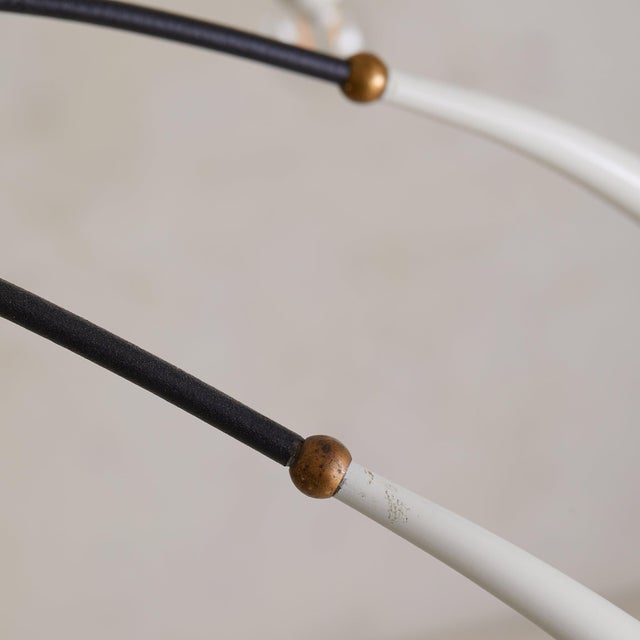 1950s Italian White Metal + Brass Ten-Arm Chandelier Manner of Oscar Torlasco For Sale In Chicago - Image 6 of 7