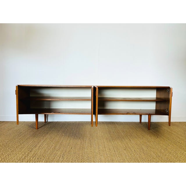 Scandinavian Teak Sideboard with 4 Doors and Tapered Legs, 1960s For Sale - Image 4 of 18