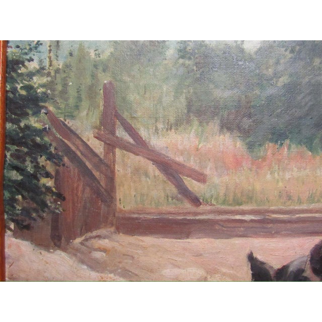 Oil on Board Painting of Pigs, Signed Julia s.g. Porter For Sale - Image 10 of 14