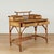 English Vintage British Colonial Style Faux Burnt Bamboo and Grasscloth Pagoda Desk For Sale - Image 3 of 16
