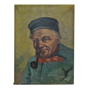 Dutch Artist, Fisherman Smoking a Pipe, Oil on Canvas, 19th Century, Framed