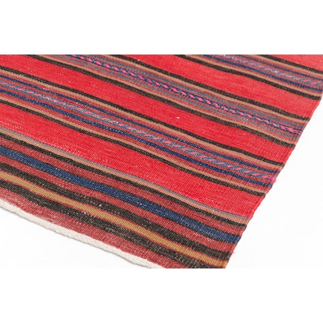 1960s Anatolian Oushak Stripe Kilim Rug For Sale - Image 6 of 10