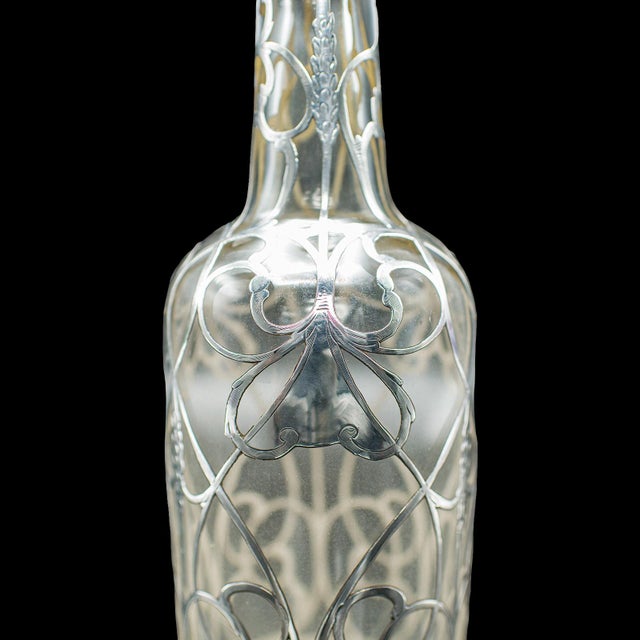 Antique Sherry Decanter, English, Glass, Silver Plate, Spirit Bottle, Edwardian For Sale - Image 10 of 12