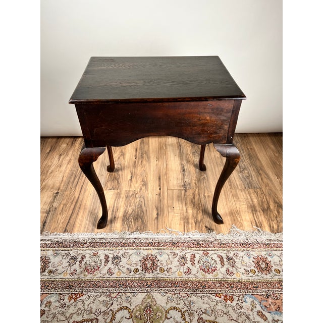 Brown Antique Queen Anne Style George III Oak One Drawer Stand C. Late 18th Century For Sale - Image 8 of 8