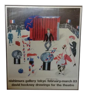 David Hockney French 'Parade' Poster, Framed