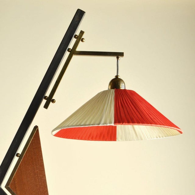 Mid-Century Modern Italian Floor Lamp with Red and Yellow Shades, 1950s For Sale - Image 4 of 13