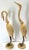 Beige Pair Italian Hollywood Regency Carved Wood, Brass & Iron Heron Sculptures, C1980 For Sale - Image 8 of 11