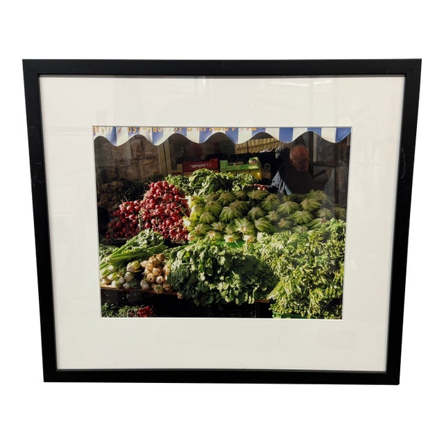 Israel Fruit and Vegetable Market Stand Photograph, Framed For Sale