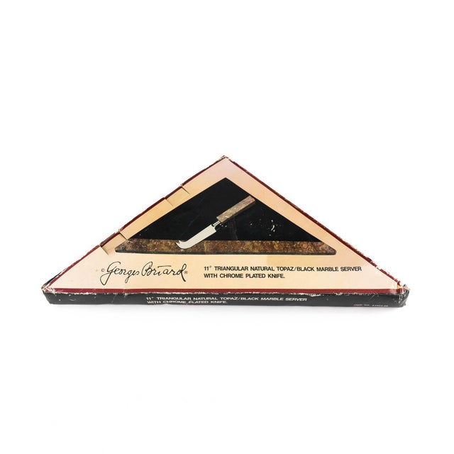 Vintage Georges Briard Triangular Marble Cheese Board & Knife For Sale - Image 11 of 14