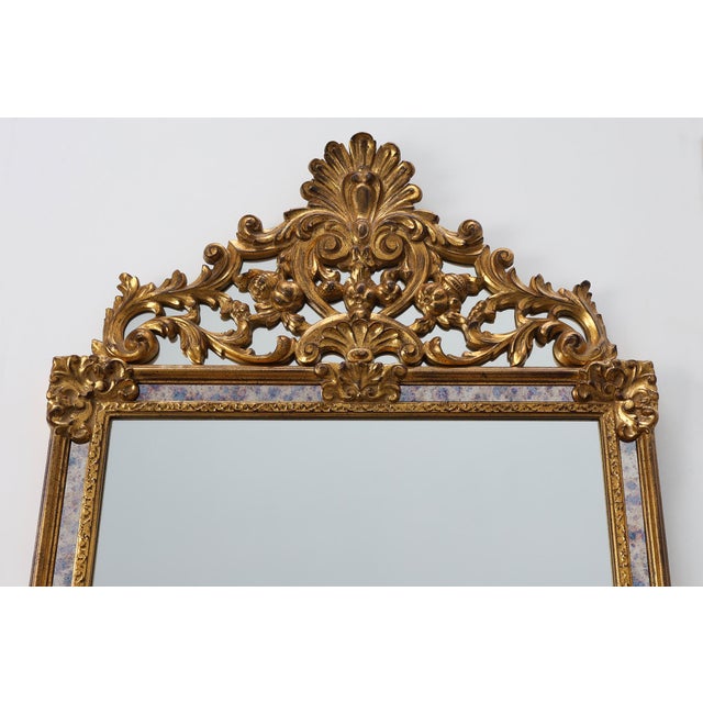 Glass Rococo Style Giltwood Mirror by Deknudt, Belgium, 1950s For Sale - Image 7 of 12