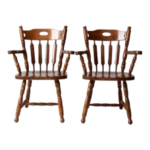 Mid Century Captain's Chairs Pair