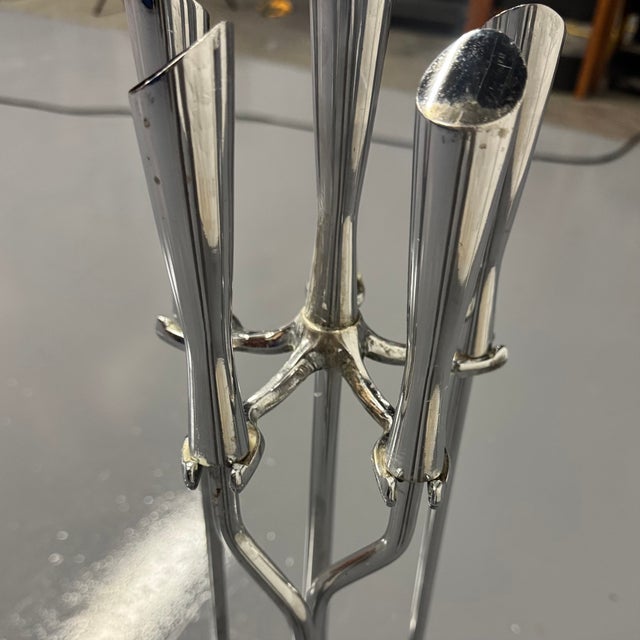 Chrome MCM Chrome Fireplace Tool Set For Sale - Image 8 of 12