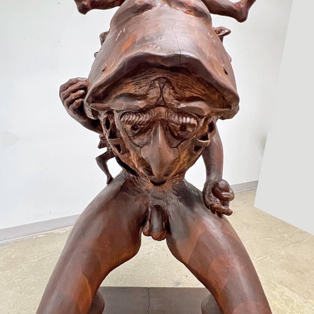 C. 1960s American Mid-Century Black Walnut Fantastical Life Size Sculpture For Sale - Image 4 of 11