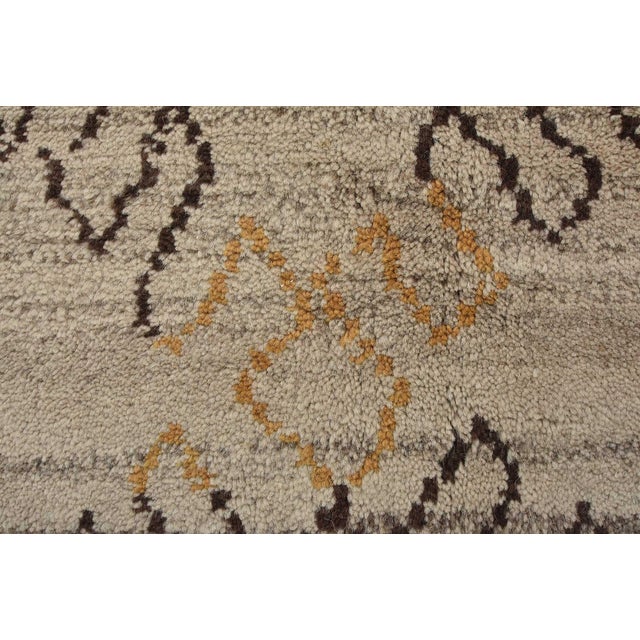 Gray Moroccan Rug 8’2” X 9’11” Gray Wool Contemporary Hand-Knotted Carpet For Sale - Image 8 of 15