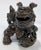 Brown Vintage Foo Dog Figures With Bronze Finish, a Pair For Sale - Image 8 of 10