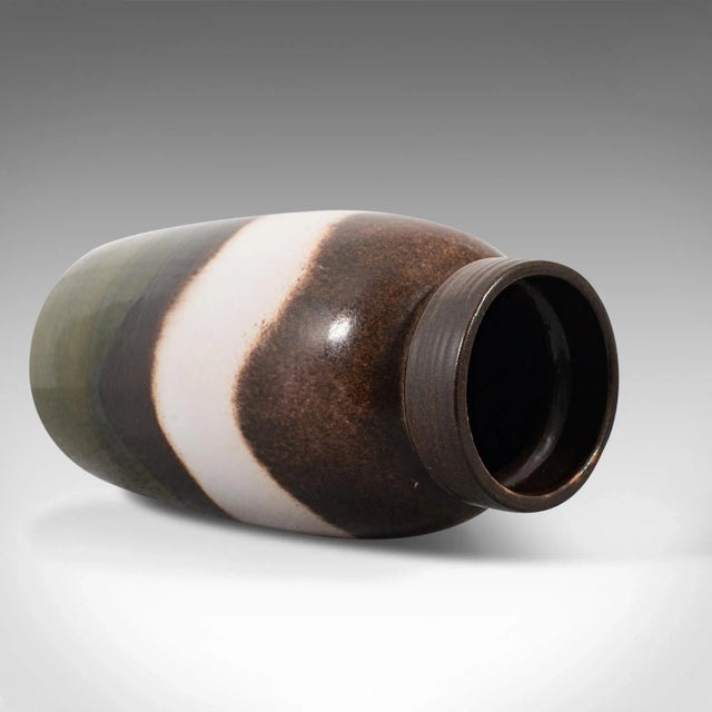 Mid-Century Modern 1950s German Ceramic Earth Tone Vase For Sale - Image 3 of 13