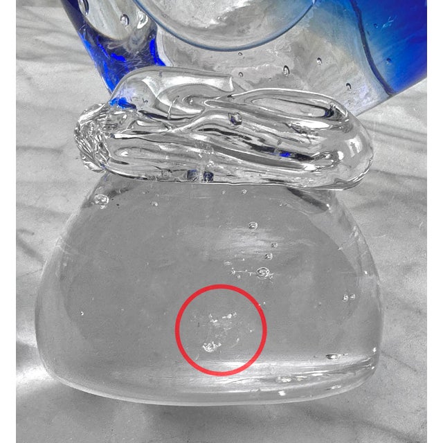 Glass Mid-Century Coastal Pelican Italian Art Glass Sculpture For Sale - Image 7 of 8