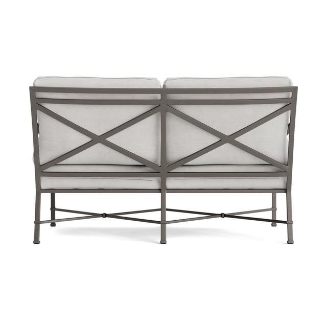 Brown Jordan Brown Jordan Venetian Loveseat, Mica frame with Fusion Dove fabric For Sale - Image 4 of 11