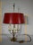 Louis XVI Style Brass Bouillotte Lamp with Red Lampshade, 1890s For Sale - Image 16 of 18