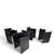 Black Solaria Leather Dining Chairs by Tito Agnoli for Arrben, 1970, Set of 4 For Sale - Image 8 of 18