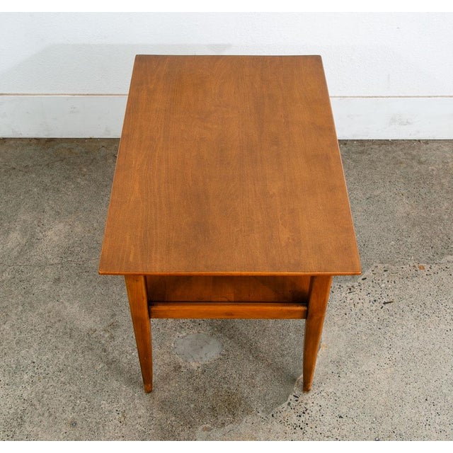 1960s Mid Century Modern Table Solid Wood End Side Nightstand Rectangular Vintage For Sale - Image 4 of 10