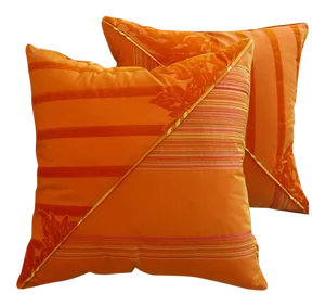 DWM | MALOOS Dia Orange Flocked Pillows - A Pair